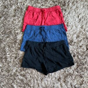 Athletic Works Women’s Small Athletic Shorts Bundle - Red, Blue, Black - 3 Pack